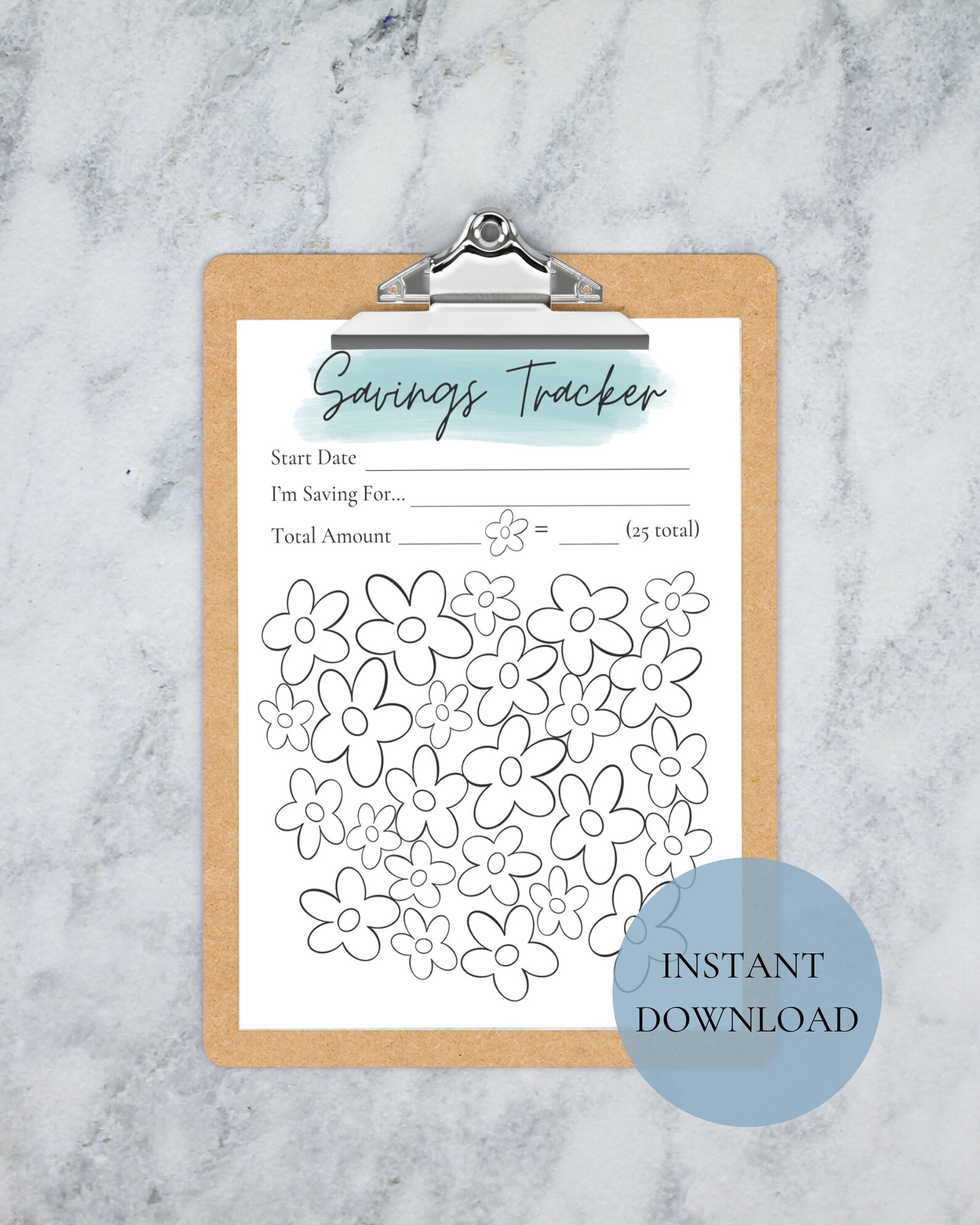 Cute Flower Savings Tracker Custom Savings Challenge Etsy France