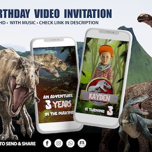 Jurassic World, Jurassic World Birthday Invitation, Jurassic World Party, Jurassic Invitation, Video Invitation, Dinosaur Digital Invite