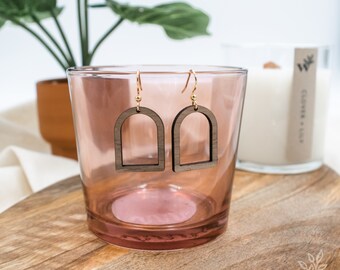 Arch | Wood Earrings | Laser Cut Statement Earrings | Lightweight Earrings