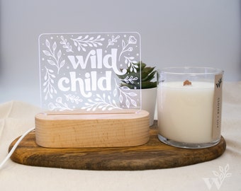 Wild Child LED Night Light | Baby Nursery Decor | Baby Shower Gift