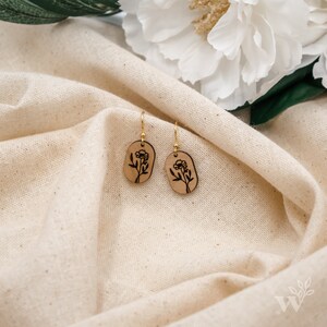 Flora Mini | Wood Earrings | Laser Cut Statement Earrings | Lightweight Earrings