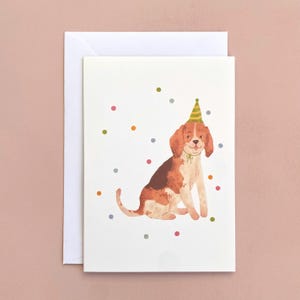 Wenskaart feesthond - Verjaardagskaart hond / Verjaardagskaart voor kinderen / Wenskaart met geïllustreerde dieren