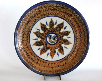 Mexican dinner plate with sun motif