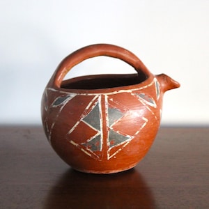 Redware Pueblo Pottery Small Pitcher Pot from New Mexico