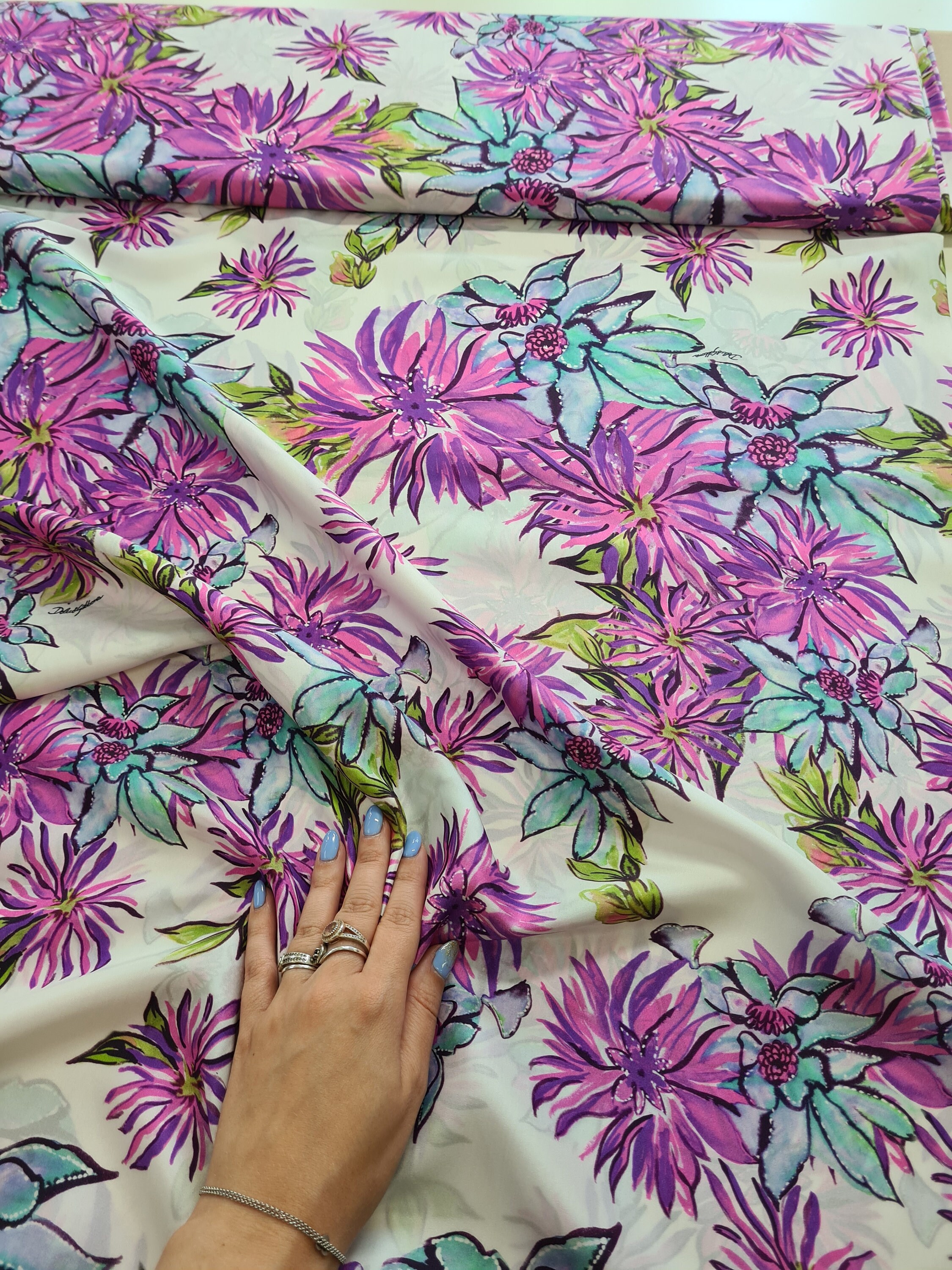 Authentic silk flowers pattern high quality italian Etsy