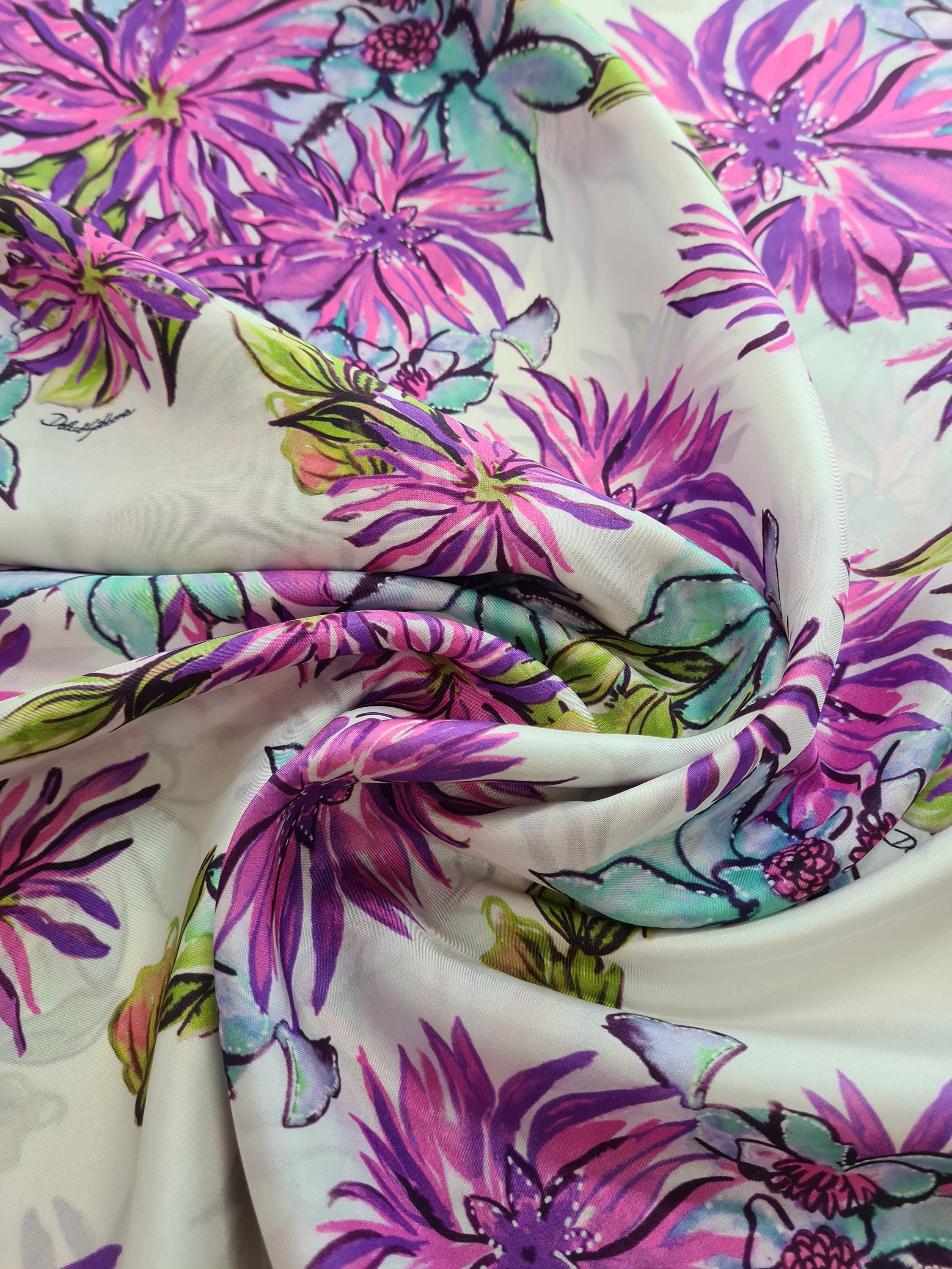 Authentic silk flowers pattern high quality italian Etsy