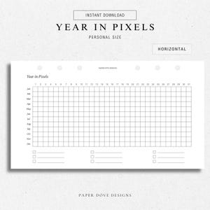 Year in Pixels | Printable Planner Insert | PERSONAL | Weekly Agenda, Instant Download, Personal Planner Insert, Digital Insert