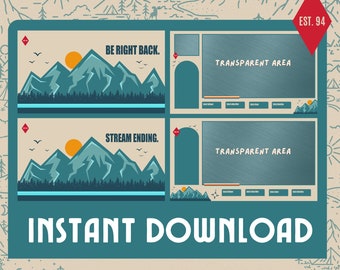 Vintage Summer Camping Twitch Overlays and Animated Screens
