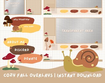 Cozy Fall Twitch Overlays and Animated Screens