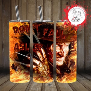 Halloween  Freddy Don&#39;t Fall Asleep Design 20 oz tumbler -straight