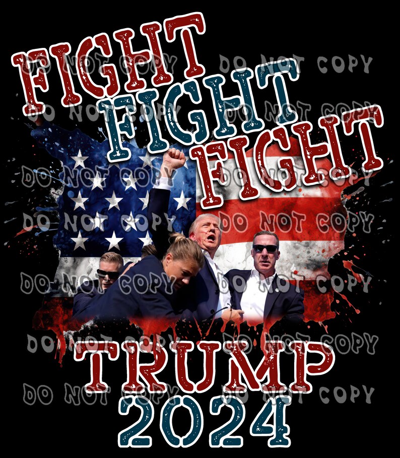 Trump Blue Lettering Trump FIGHT FIGHT FIGHT - T-shirt Design **image Only - Etsy