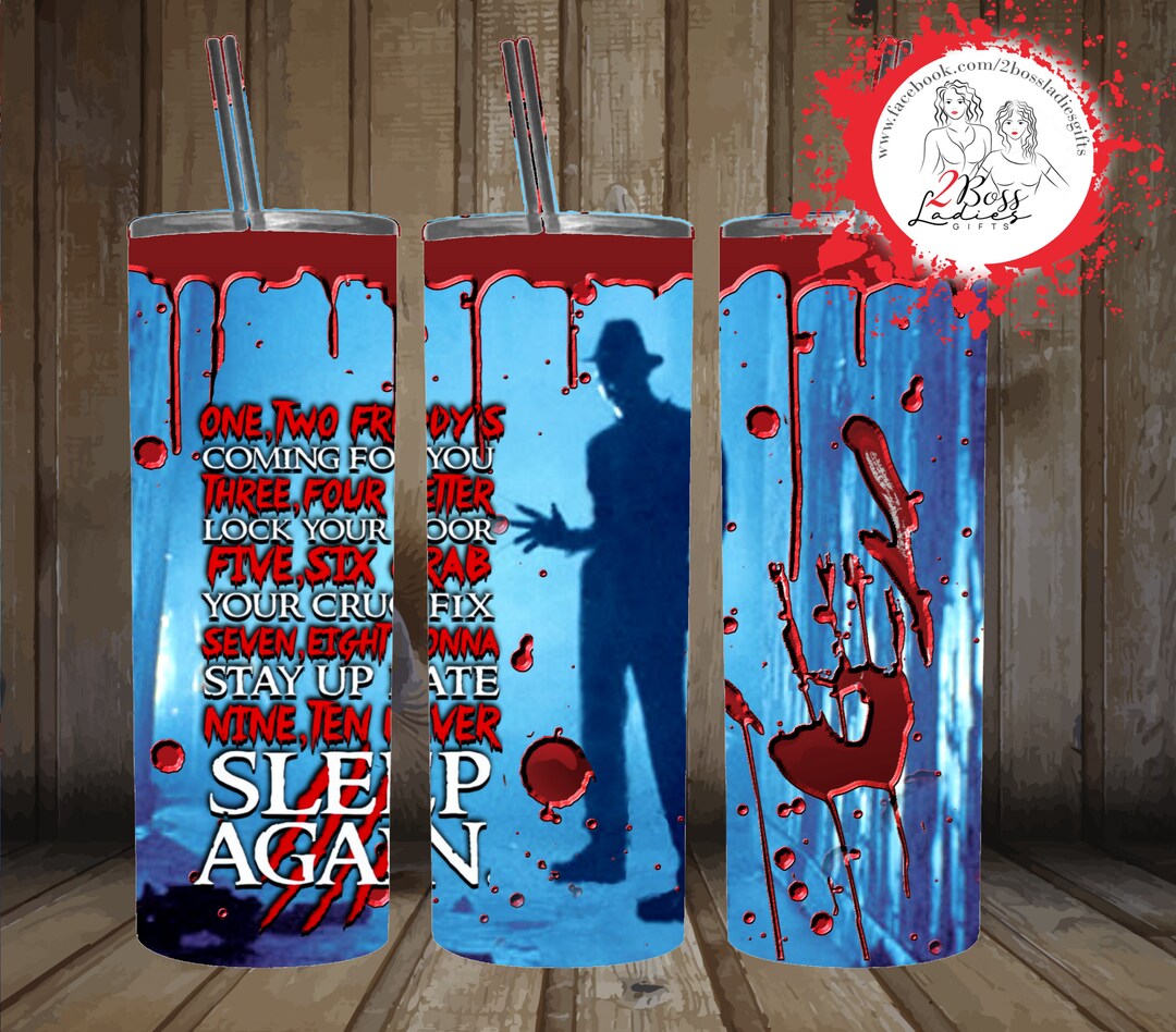 Dont Close Your Eyes Freddy Halloween 20 Oz Tumbler Design -straight - Etsy