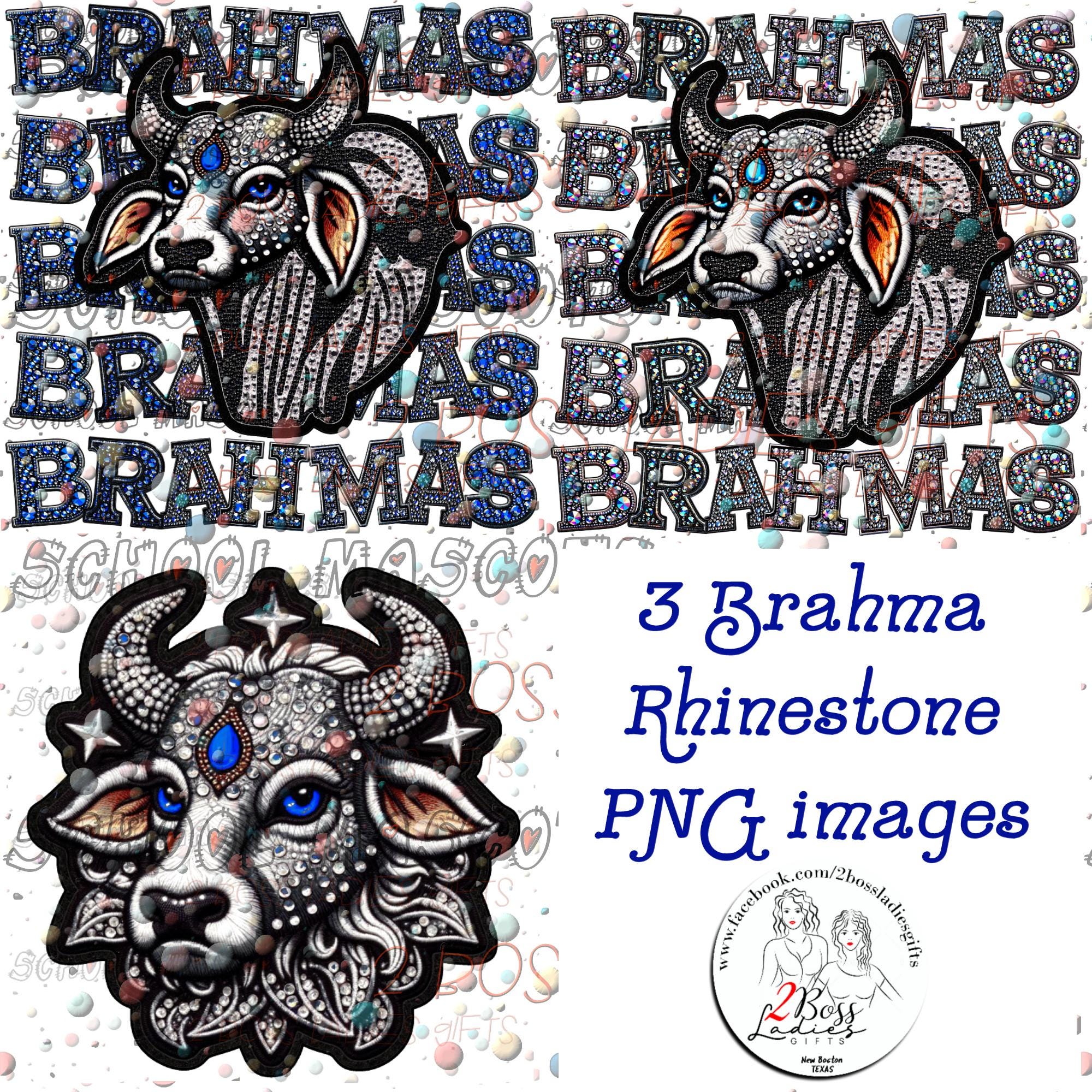Brahmas Mascot Rhinestone - Image Design PNG - Etsy