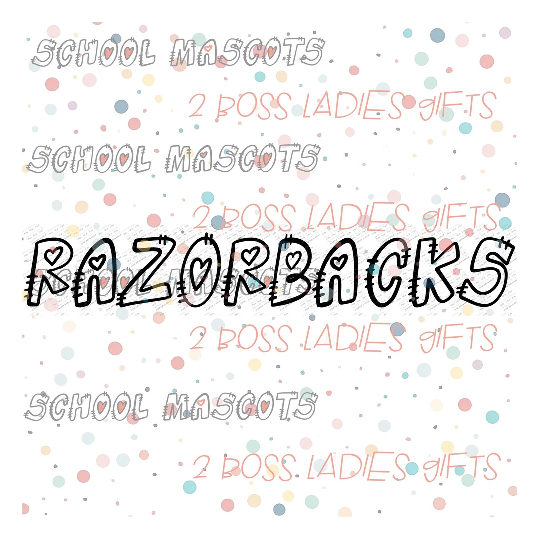 Razorbacks Letters Doodle Letters RAZORBACKS School Mascot - Transparent - Etsy