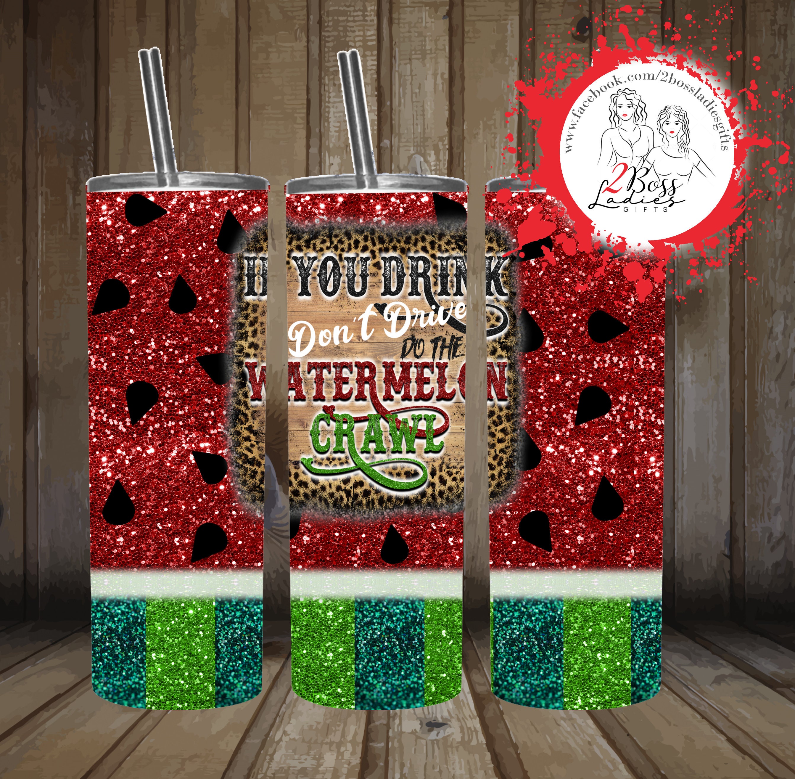 Watermelon Crawl 20oz Skinny Tumbler Digital File Etsy
