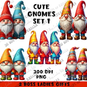 Cute Gnomes Set 1   DIGITAL IMAGES ONLY