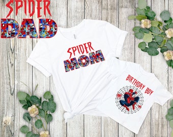 Spider Mom Dad Bro Sis Baby  Boy - Birthday shirts.  DIGITAL IMAGES ONLY