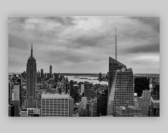 NYC Skyline Canvas Print: Empire State Building & One World Trade Center