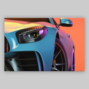 Mercedes Benz GT Canvas Print: Colorful Sports Car Wall Art