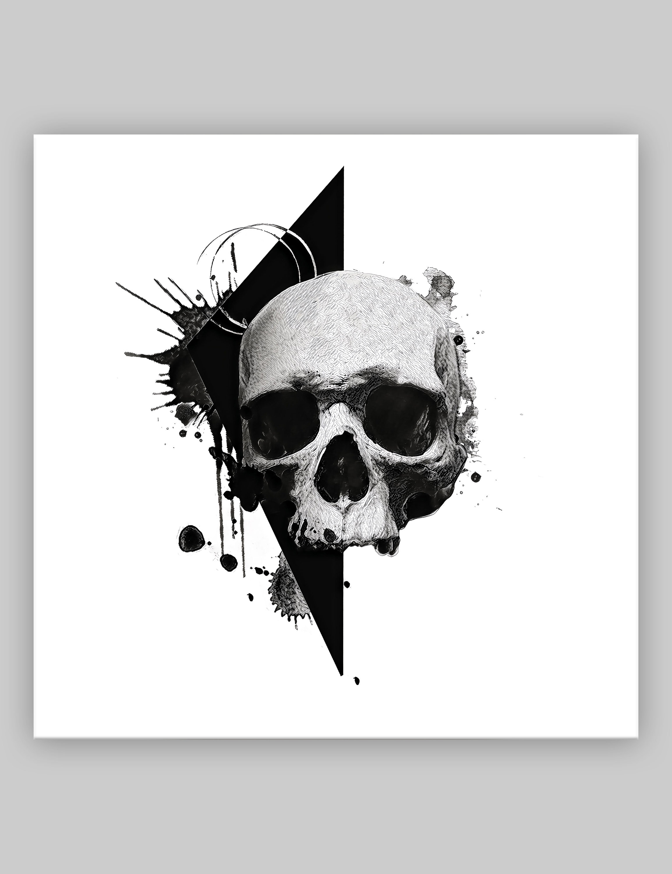 Skull Canvas Art: 3D Abstract Skeleton Design - Etsy