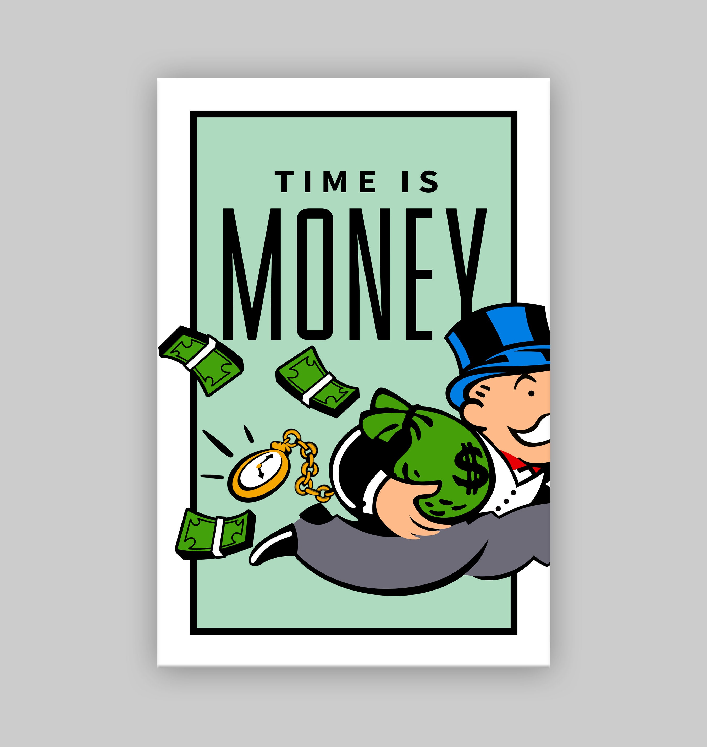 Monopoly Time is Money Board Game Print Picture Poster Painting Giclee