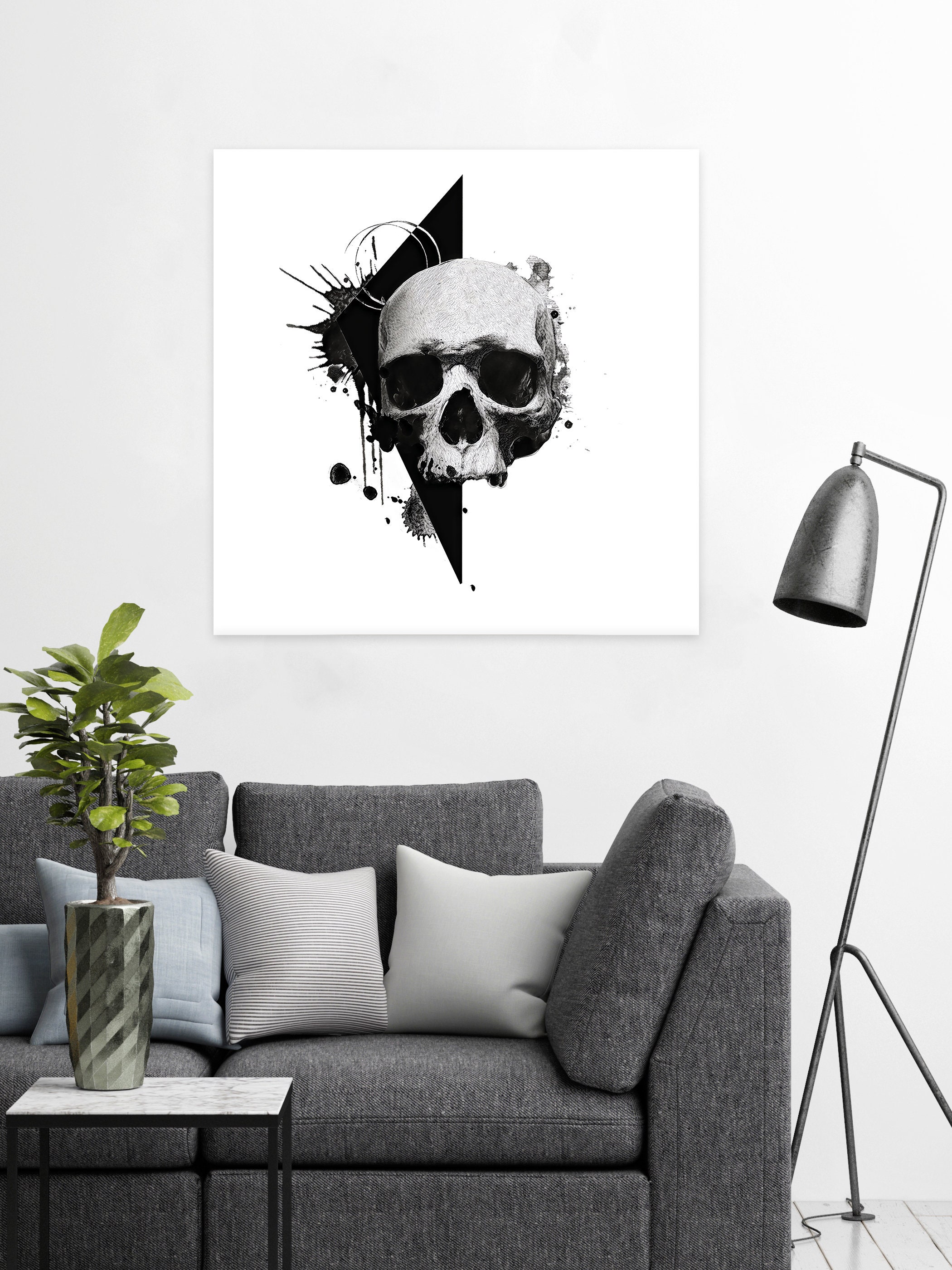 Skull Canvas Art: 3D Abstract Skeleton Design - Etsy