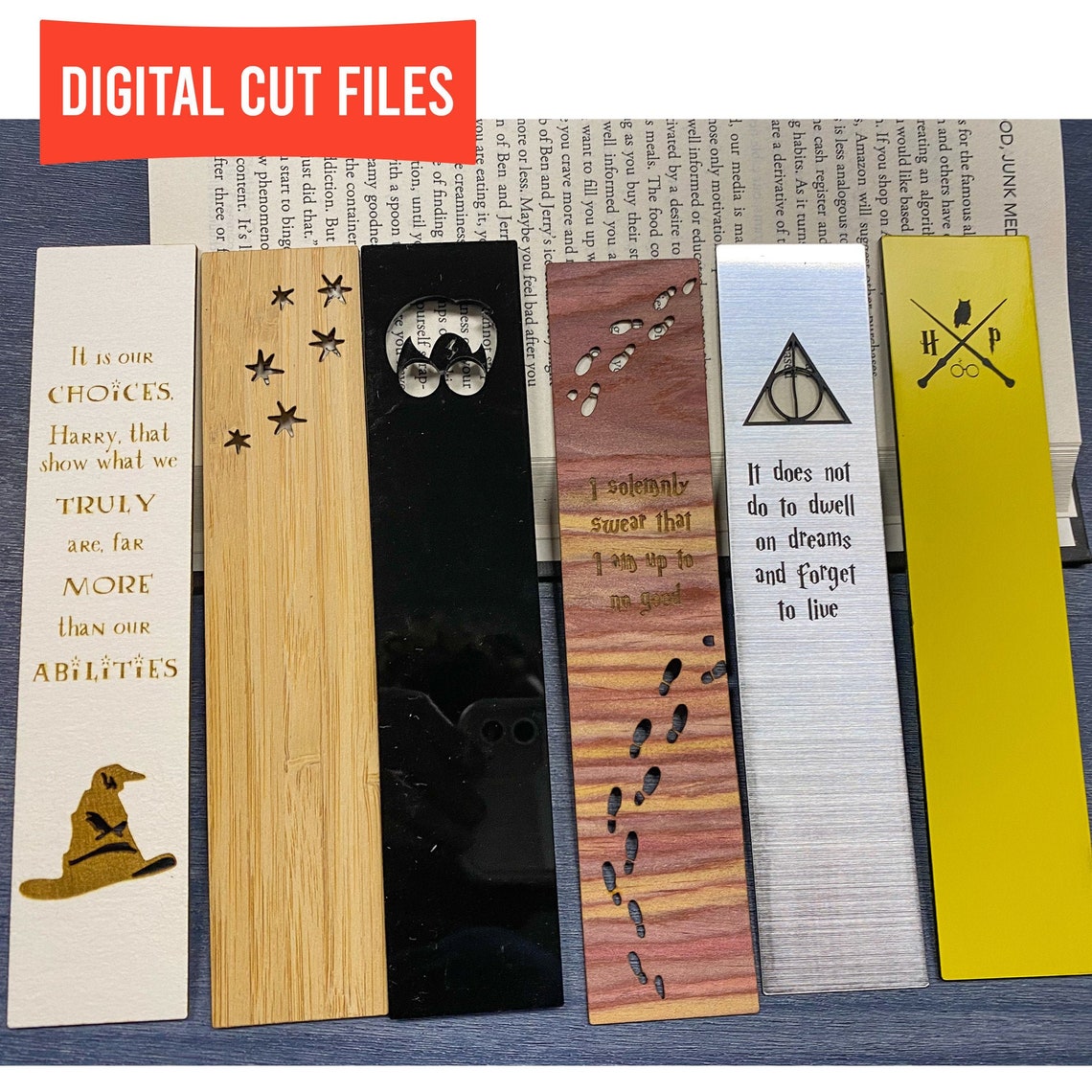 harry potter bookmarks set of 6 svg pdf cdr digital