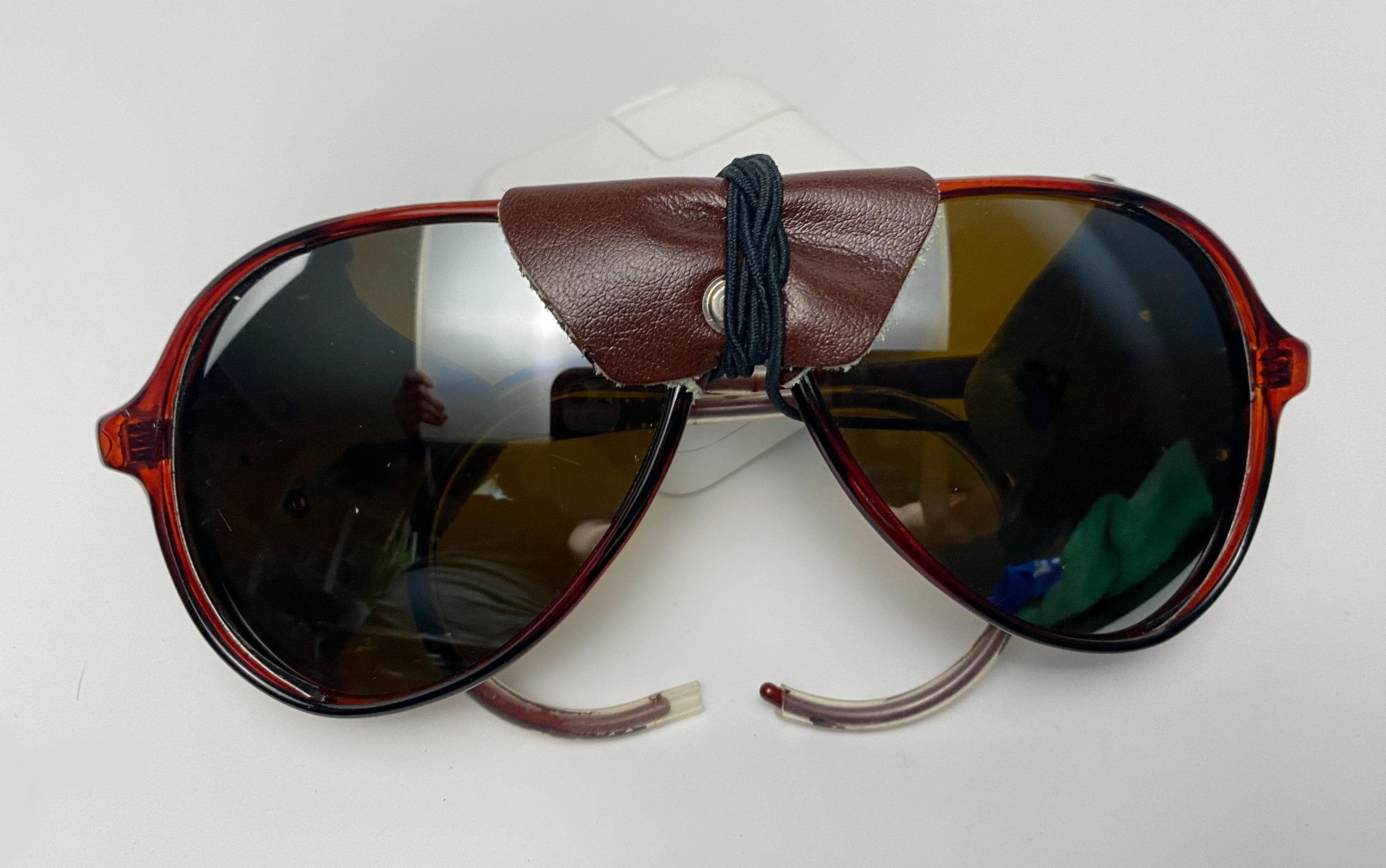 Vintage 80s Glacier Sunglasses With Leather Side Shields - Etsy