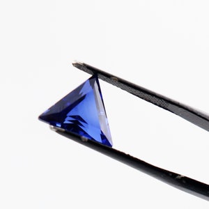 Blue Sapphire Triangle Shape AAA Rated Lab Created Synthetic Blue Sapphire Faceted Gemstone 5mm-18mm,Blue Corundum Triangle Shape