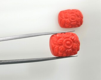Cabochon van gesneden koraal: bloemenedelsteen voor het maken van sieraden