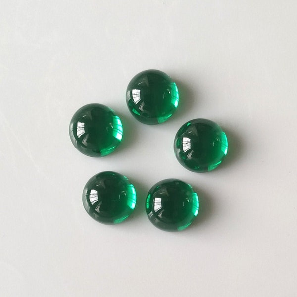 Green Nano Emerald Round AAA Rated Synthetic Lab Created Corundum Green Nano Emerald Round 5mmto20mm Flat Back emerald Cabochon Gemstone