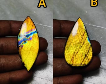 High Quality Yellow Labradorite Gemstone For Wire Wraping/Pendant, Large Size Marquise & Pear Labradorite, Handmade Cabochons