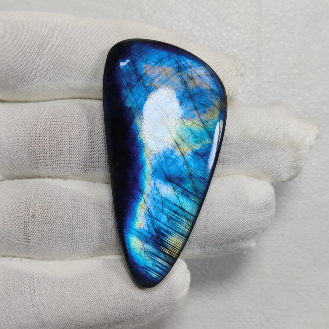 Spectrolite Blue Natural Sky Blue Flash Spectrolite Gemstone, Loose Handmade Cabochon ...