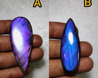 Very very Rare Hard To Find Blueish Purple Labradorite Cabochon Gemstone, Multi colour Labradorite Gemstone,WireWrapped, Making For Jewelry.