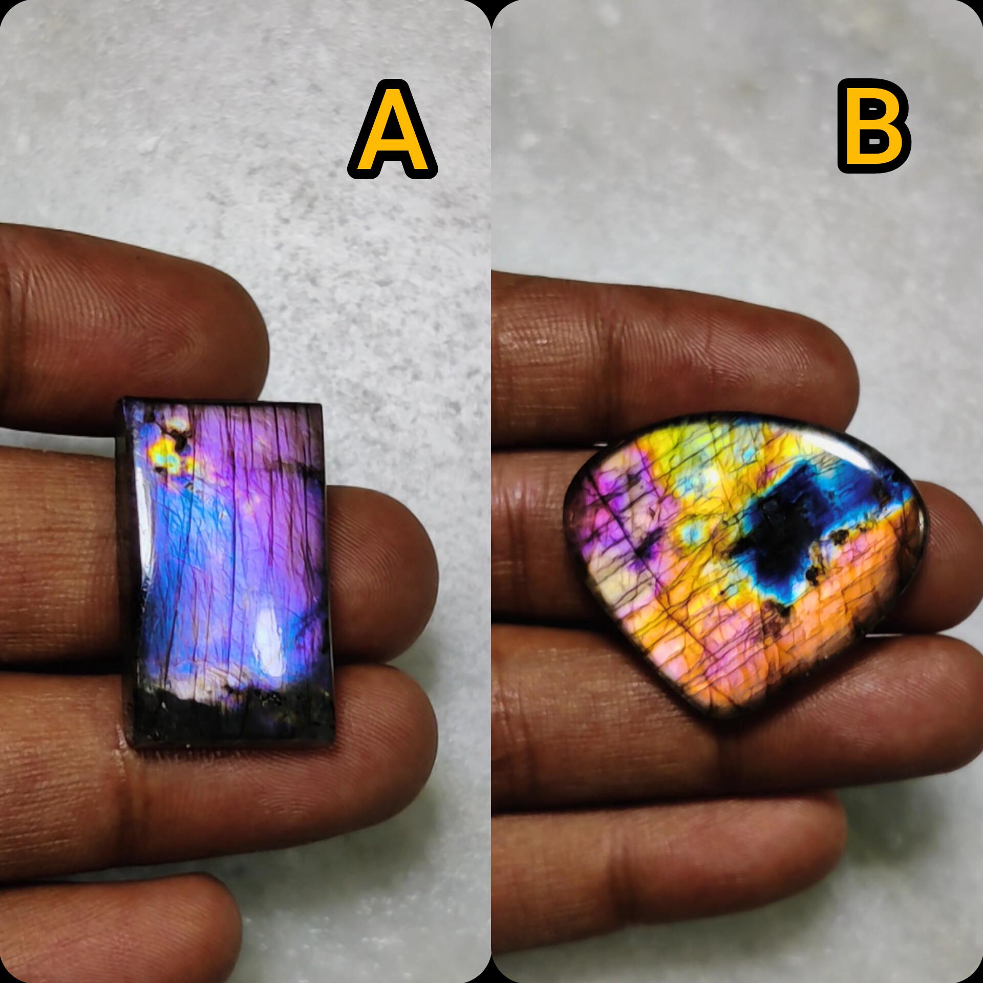Multi Falsh Labradorite Cabochon Gemstone , Multi colour Labradorite Gemstone, Wire Wrapped, Making For Jewelry.
