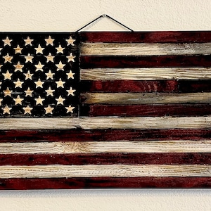 Farmhouse Style Reclaimed Wood American Flag