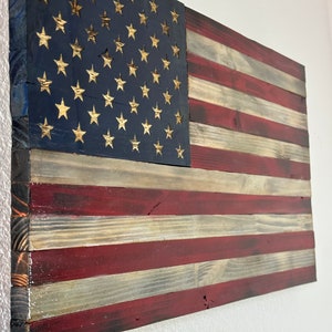 Traditional Wood Grain American Flag, Rustic Wooden American Flag, American Flag, Charred American Flag, Rustic American Flag