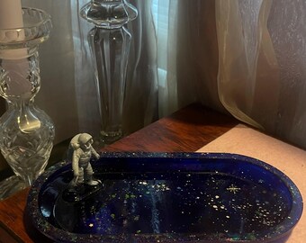手作りエポキシ樹脂宇宙飛行士天体宇宙小物トレイ