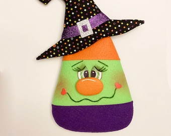 Candy Corn Wreath Attachment, Halloween  Candy Corn Wreath Attachment, Halloween Wreath Attachment, Candy Corn Witch Halloween Wreath