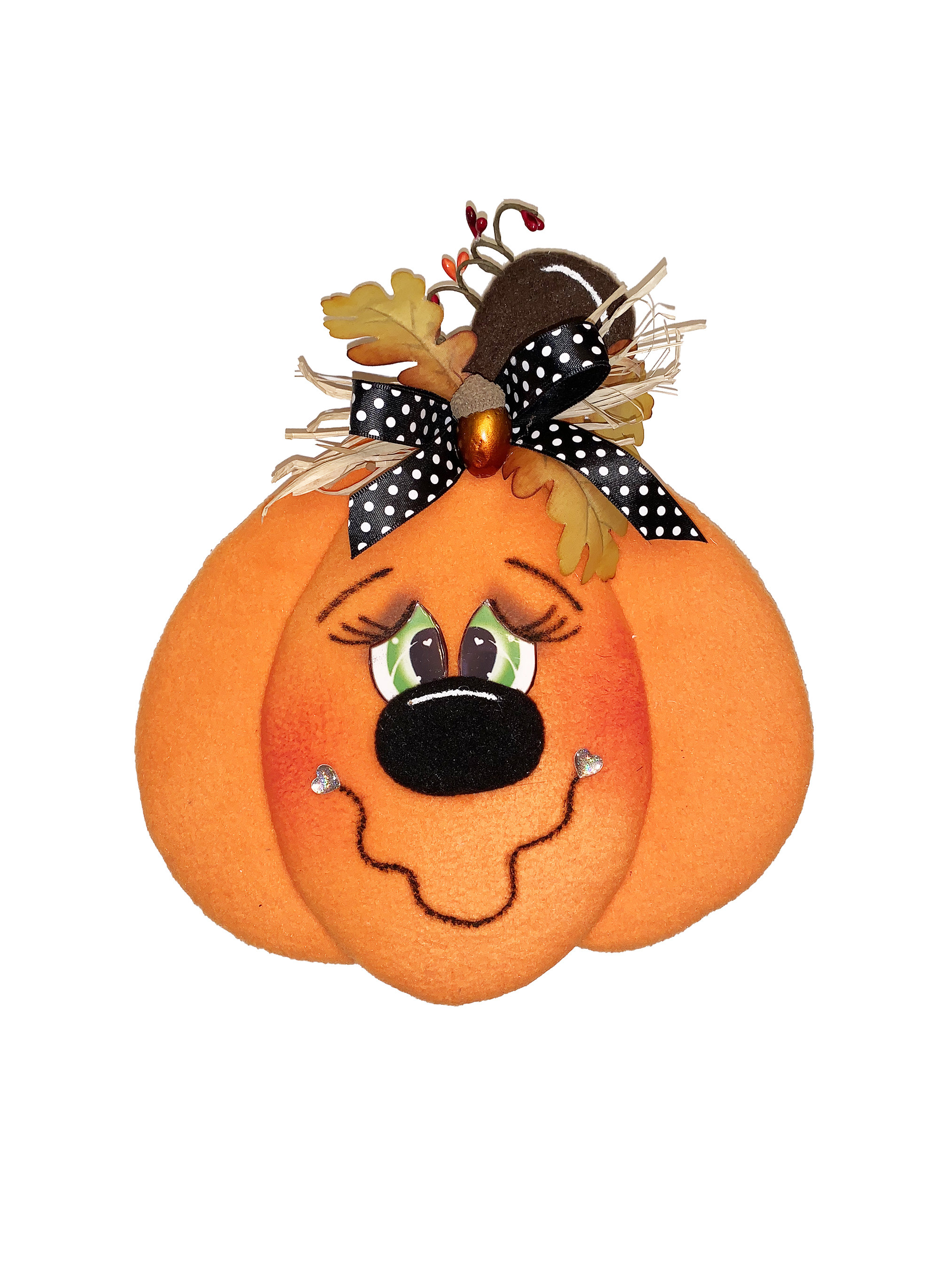 Halloween Pumpkin Head Wreath Attachment, Pumpkin Wreath Attachment