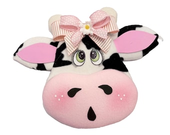 Cow Wreath Attachment, Farm Wreath Attachment, Rustic Farm Decor, Black and White Cow, Brown and White Cow