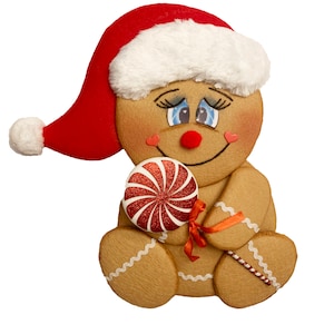 Gingerbread Wreath Attachment, Christmas Wreath Attachment, Wreath Attachment, Gingerbread Boy, Gingerbread Wreath