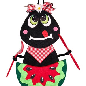 Ant Wreath Attachment, Ant and Watermelon Wreath Attachment, Summer Wreath Attachment, Picnic Ant Girl