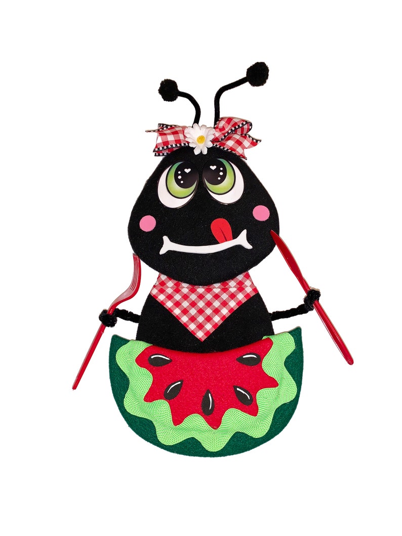 Ant Wreath Attachment, Ant and Watermelon Wreath Attachment, Summer Wreath Attachment, Picnic Ant image 1