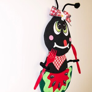 Ant Wreath Attachment, Ant and Watermelon Wreath Attachment, Summer Wreath Attachment, Picnic Ant image 3