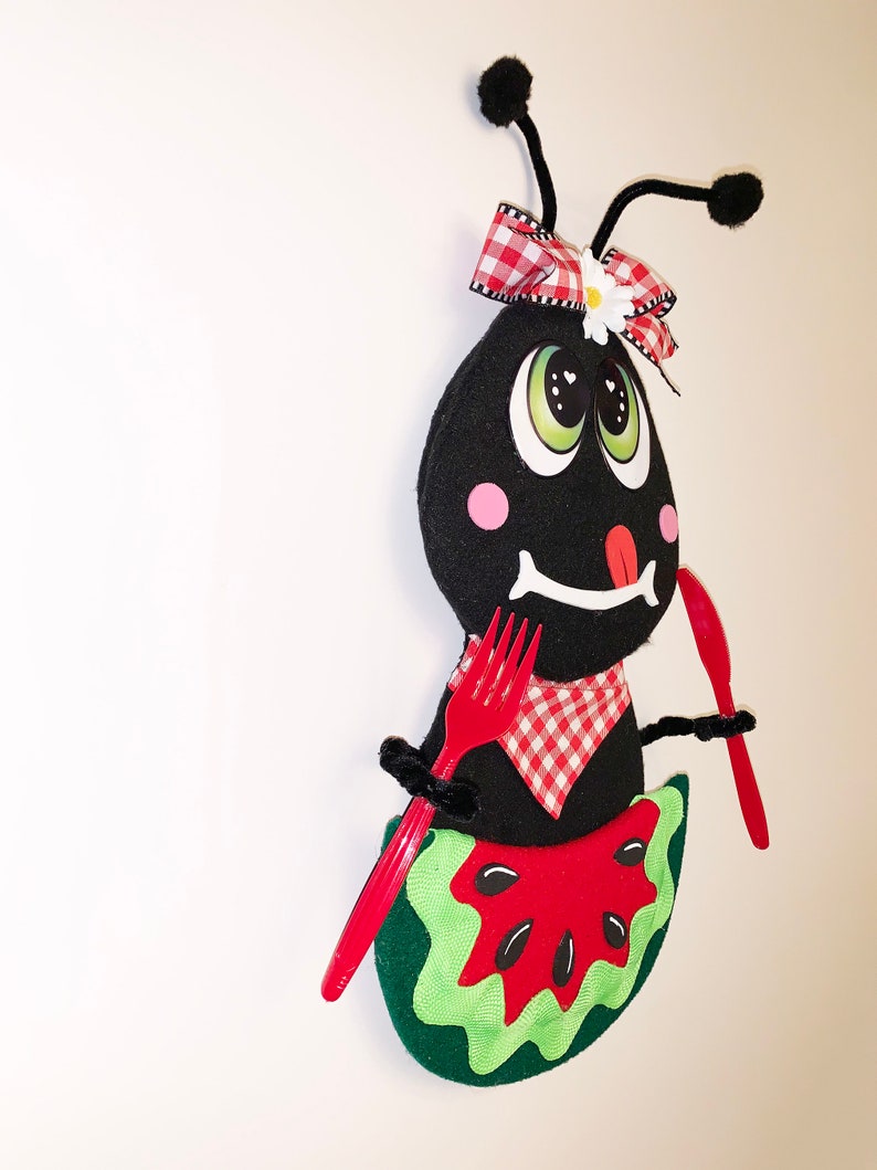 Ant Wreath Attachment, Ant and Watermelon Wreath Attachment, Summer Wreath Attachment, Picnic Ant image 3