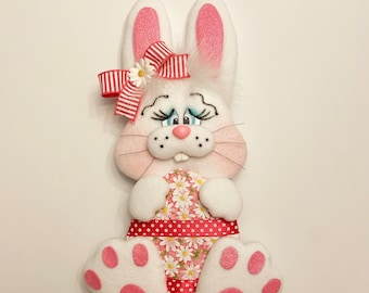 Easter Bunny Wreath Attachment, Easter Wreath Attachment, Wreath Attachment, Easter Rabbit Wreath Attachment