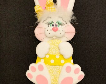 Easter Bunny Wreath Attachment, Easter Wreath Attachment, Wreath Attachment, Easter Rabbit Wreath Attachment