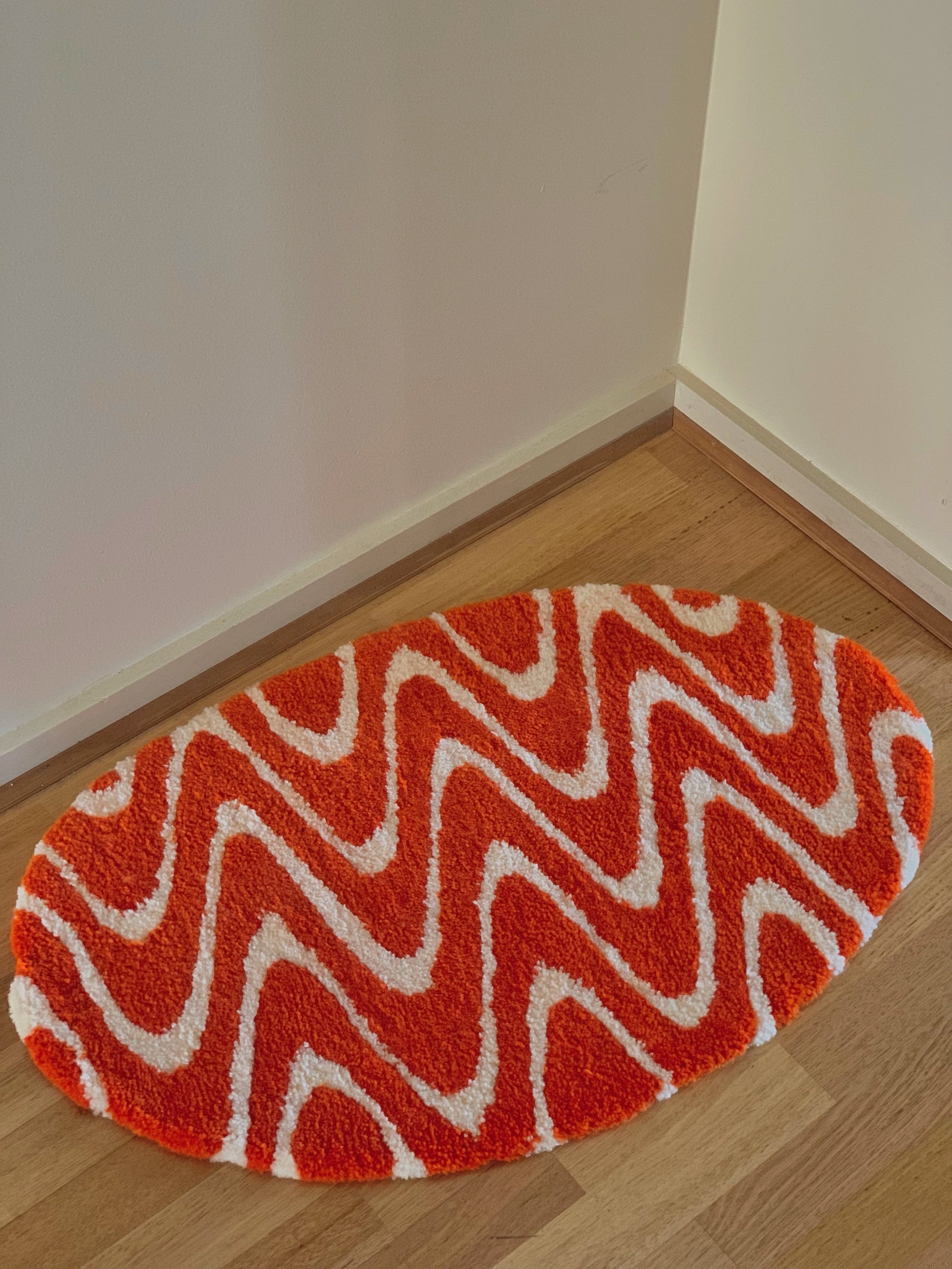 Disco Waves Hand Tufted Rug Tufting Gun Custom Carpetorange Etsy