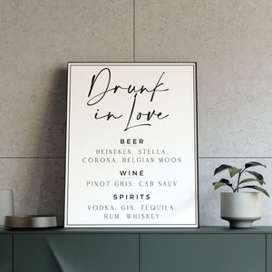 Wedding Bar Sign | Fully Customize | Drunk In Love Sign